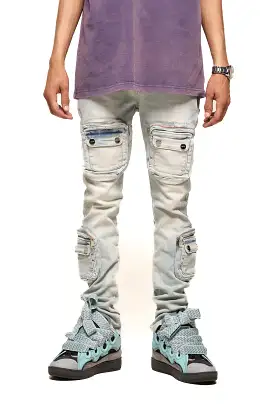 PHEELINGS TIME DON'T WAIT CARGO SKINNY DENIM (LIGHT BLUE)