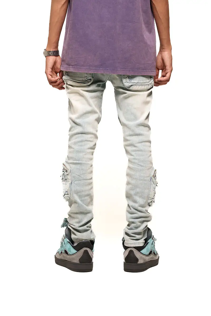 PHEELINGS TIME DON'T WAIT CARGO SKINNY DENIM (LIGHT BLUE)