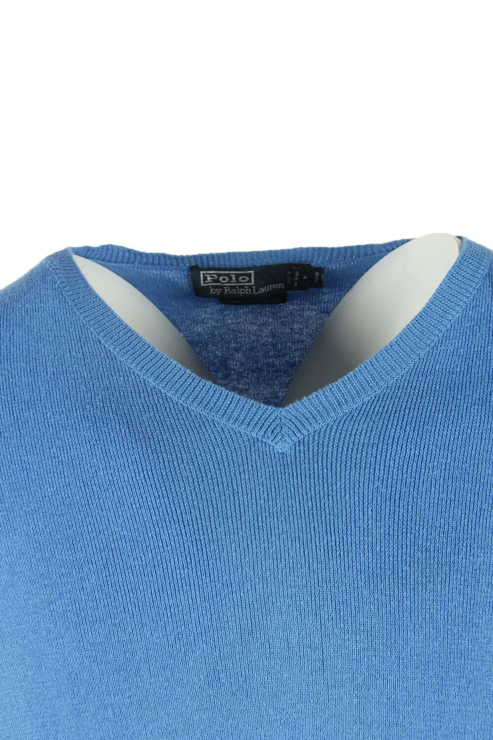 Polo Ralph Lauren Cardigan Vintage V Neck Pullover 90s Blue Size XL - Pepper Tree London