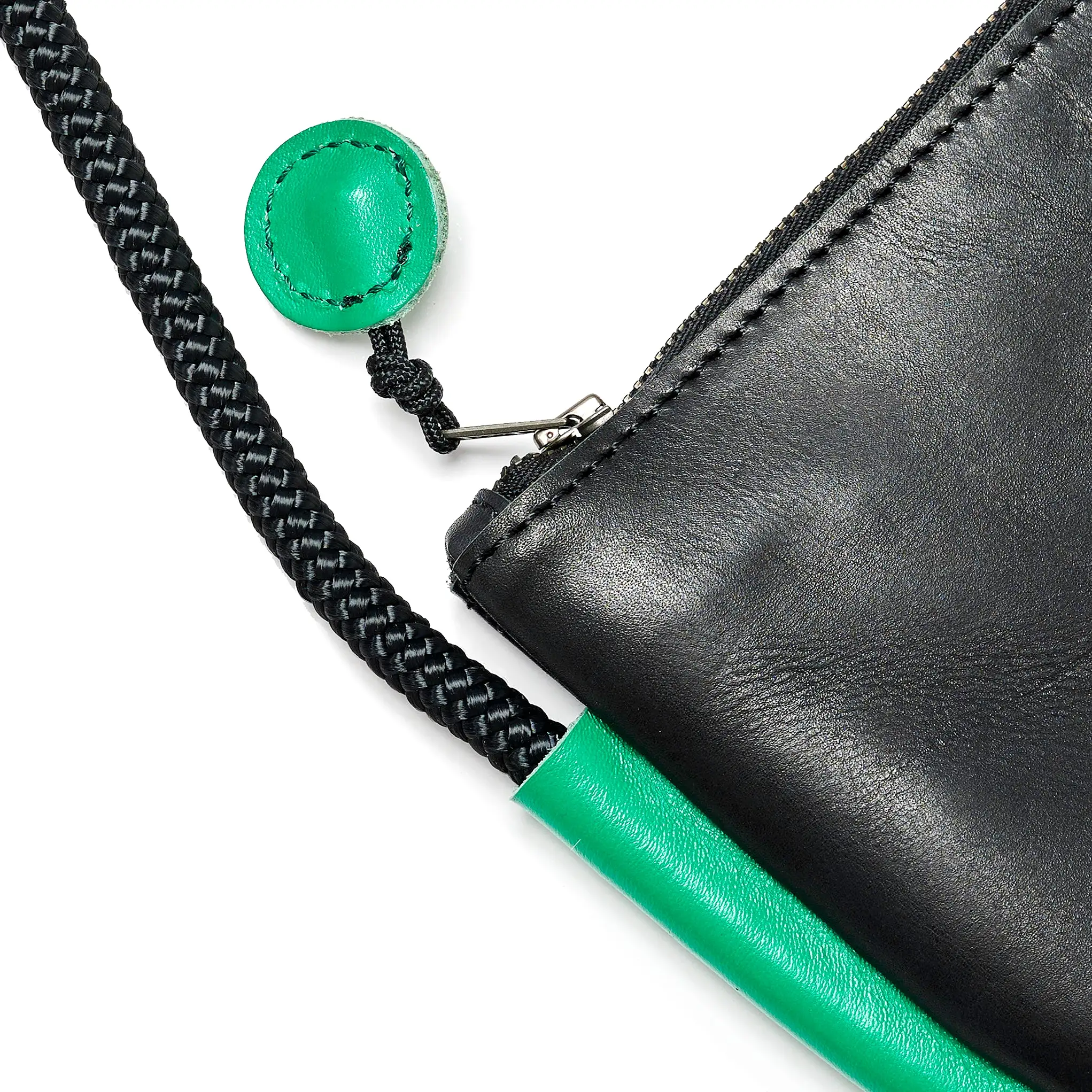 Project Dyad || Bag - Black / Lawn Green Adjustable Rope Strap Inner small pocket Selene Zipper Bag