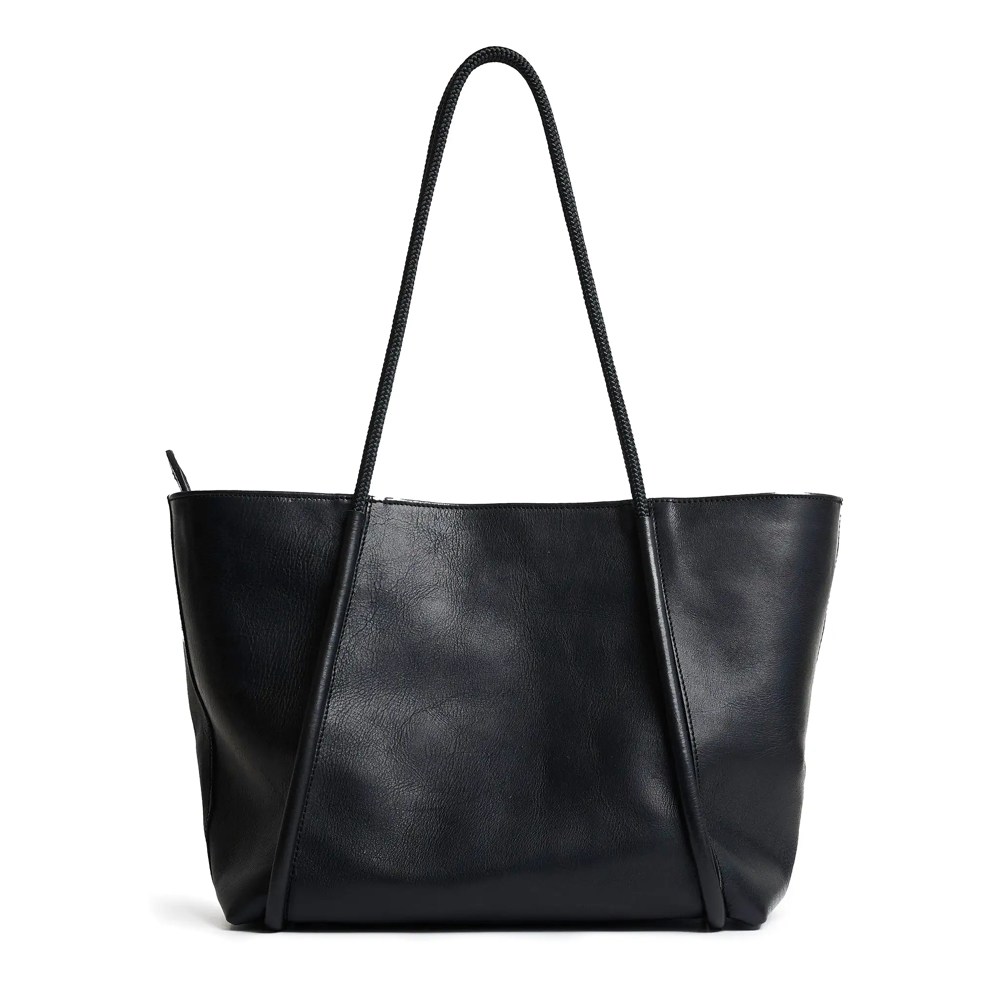 Project Dyad || Bag - Black Inner small pocket Zipper Tote Bag