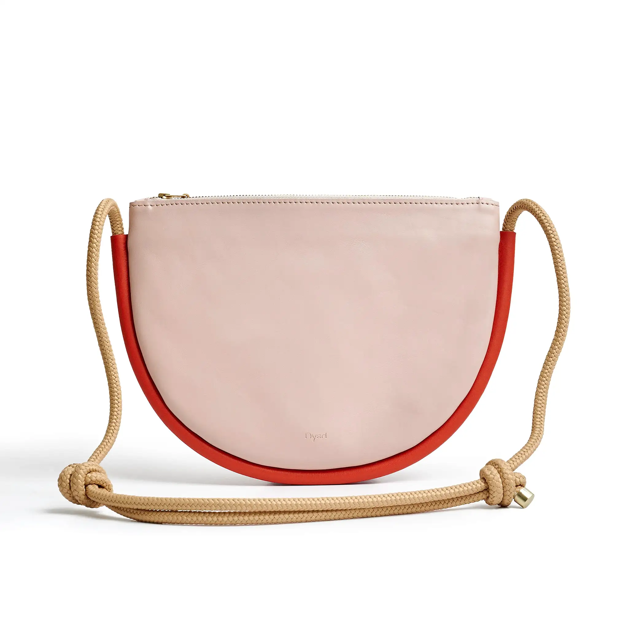 Project Dyad || Dusty Pink/Lobster Adjustable Rope Strap Inner small pocket Selene Zipper Bag