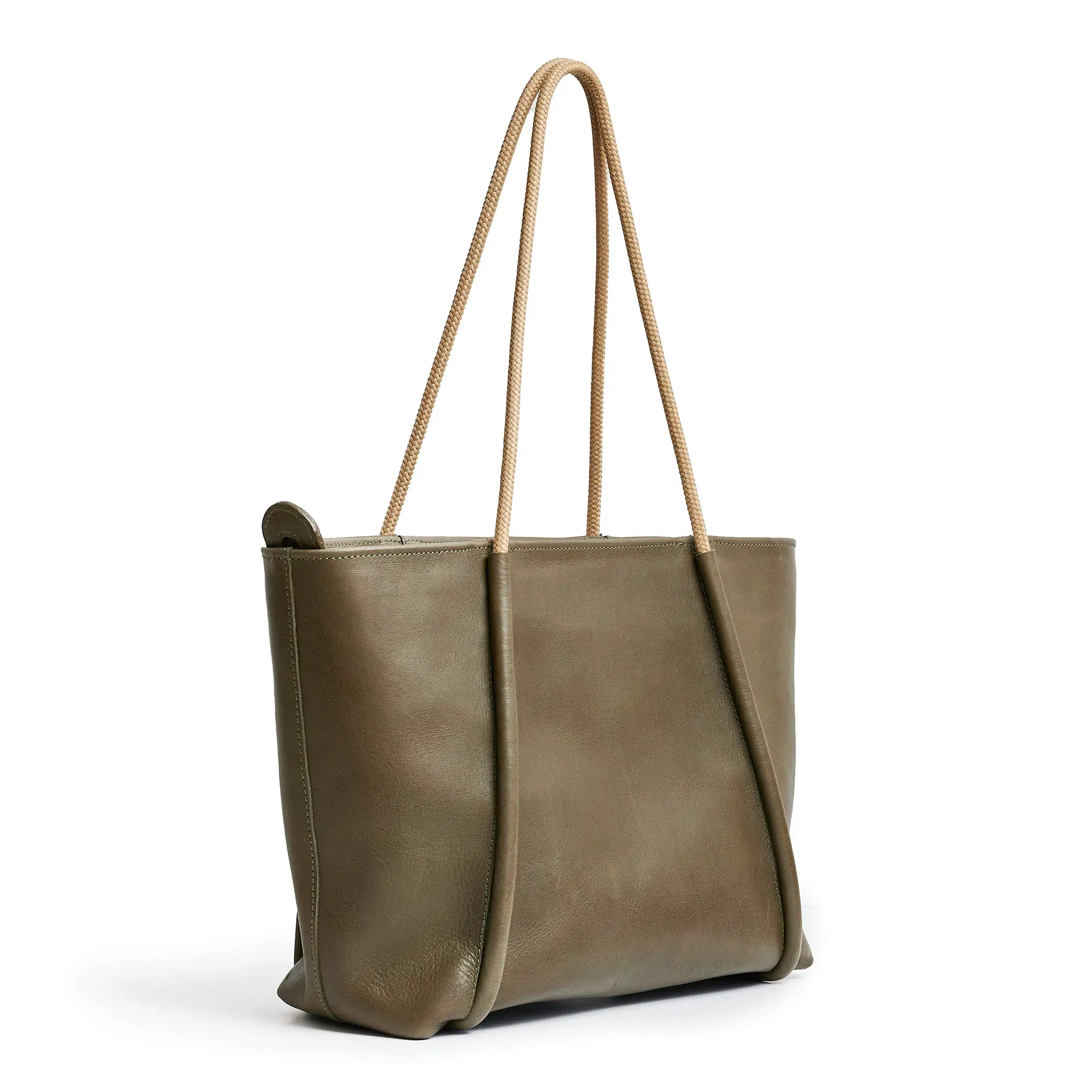 Project Dyad || Olive Inner small pocket Zipper Tote Bag