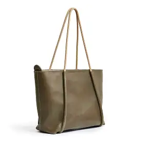 Project Dyad || Olive Inner small pocket Zipper Tote Bag