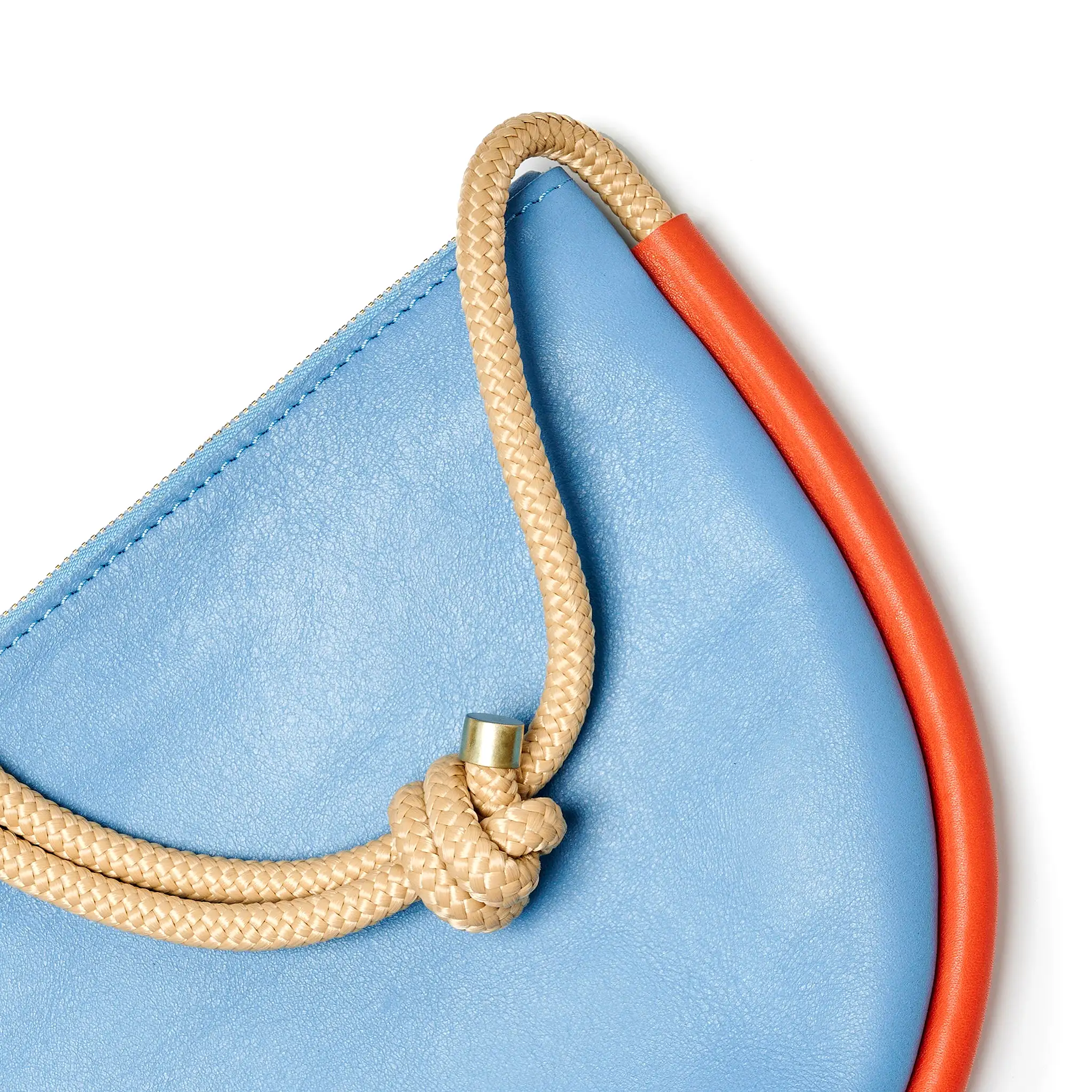 Project Dyad || Sky Blue/Lobster Red Adjustable Rope Strap Inner small pocket Selene Zipper Bag