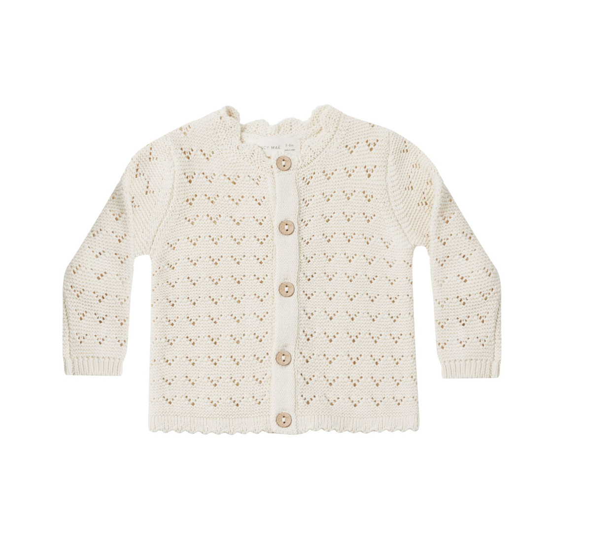 Quincy Mae - Natural Scalloped Cardigan