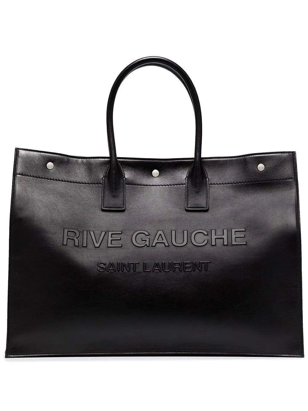 SAINT LAURENT Stylish Black Rive Gauche Print Tote Bag for Men - FW23 Collection