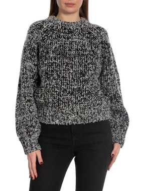 SAMSØE SAMSØE SWEATER ARIA CREW NECK BLACK MELANGE