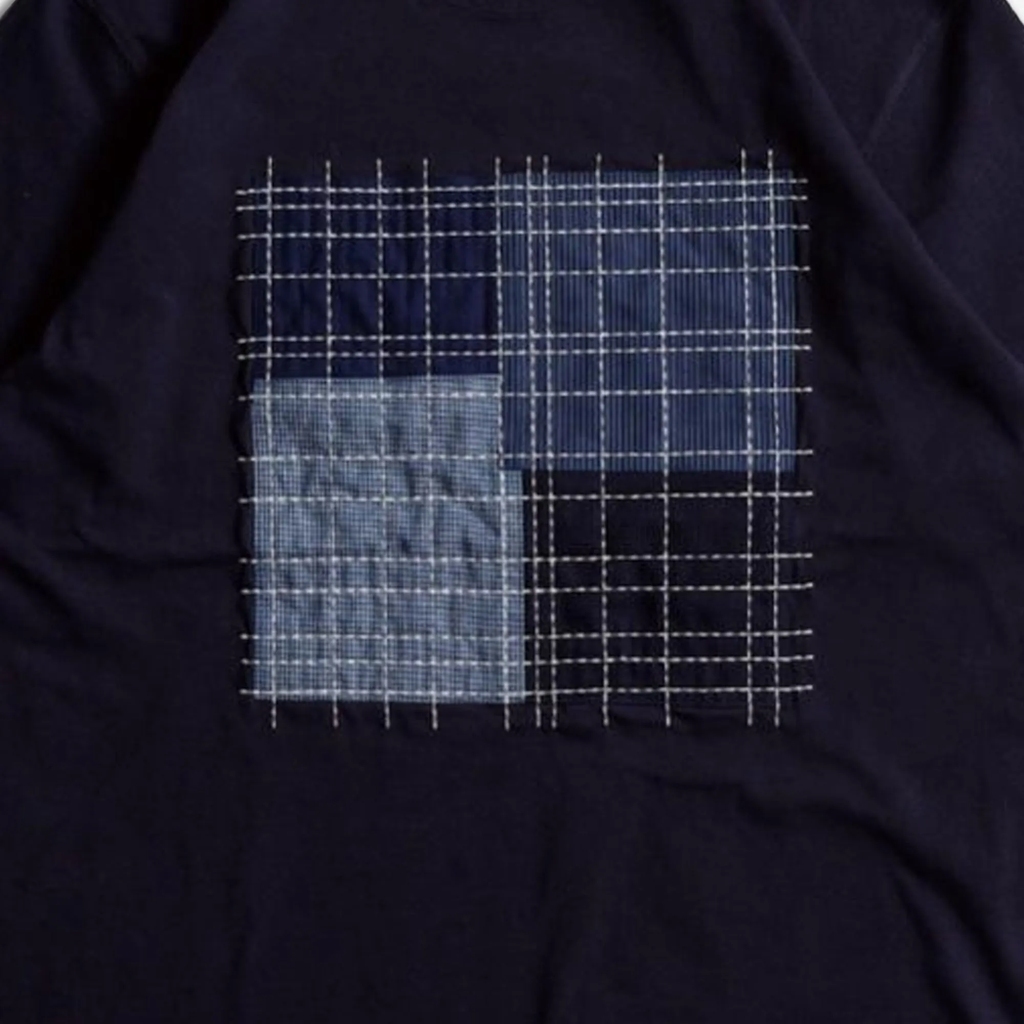 SASHIKO PATCH TEE 'NAVY'