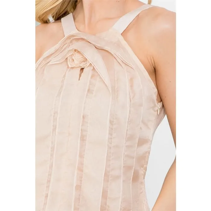 Sheer Halter Rosette Top