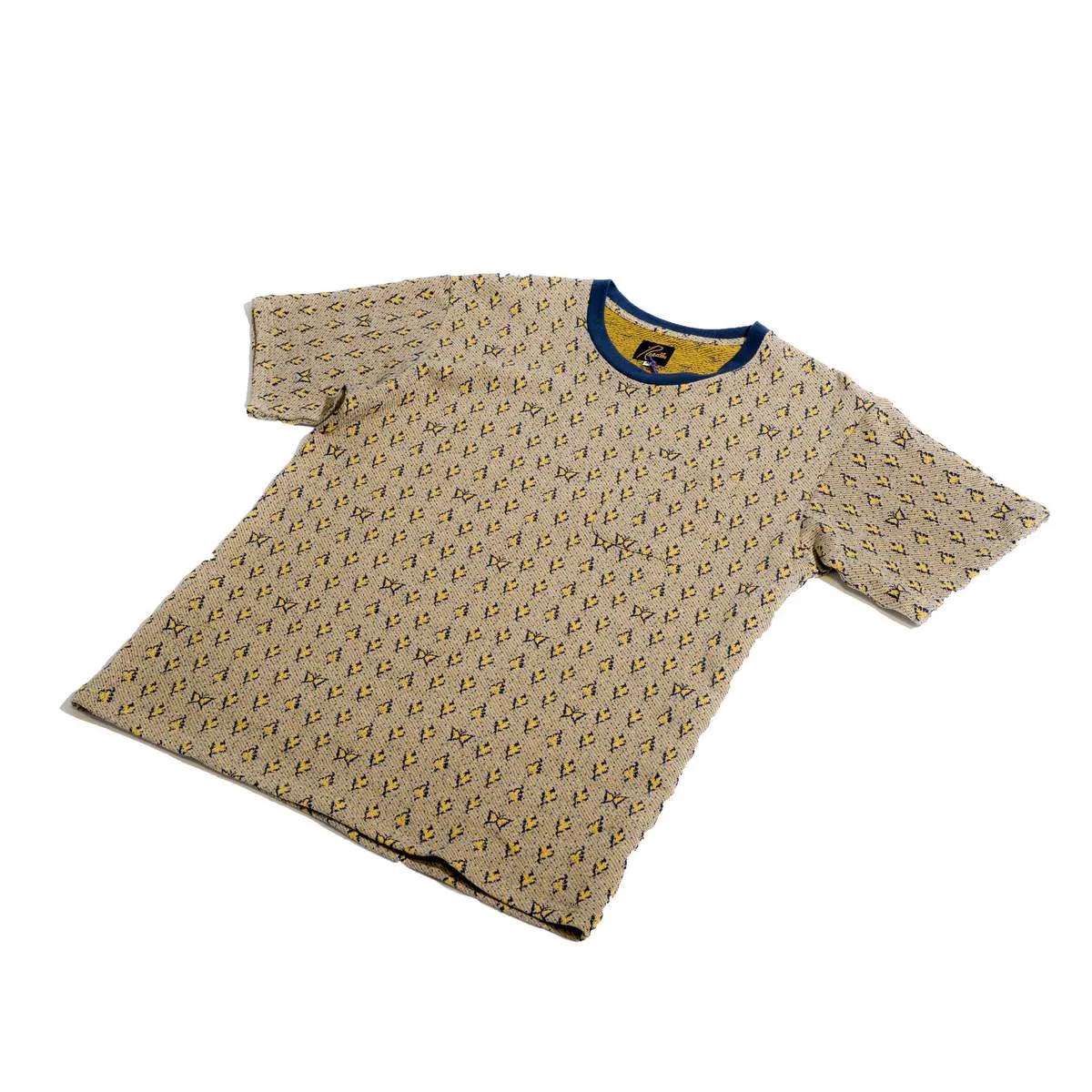 S/S Crew Neck Tee C/AN Papillon&Floral Jq. - Yellow/Navy