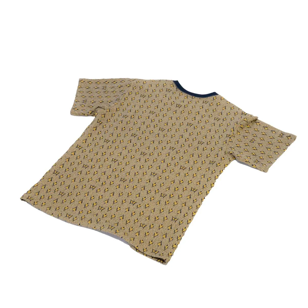 S/S Crew Neck Tee C/AN Papillon&Floral Jq. - Yellow/Navy