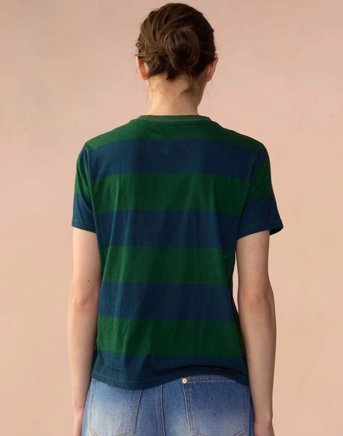 Striped Tee - Green/Navy