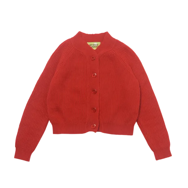 Sweater MOHAIR FISHERMAN CARDIGAN - FIRE