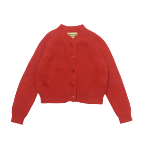 Sweater MOHAIR FISHERMAN CARDIGAN - FIRE