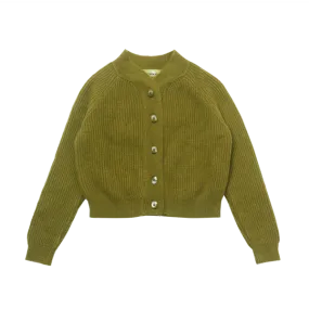 Sweater MOHAIR FISHERMAN CARDIGAN - KHAKI