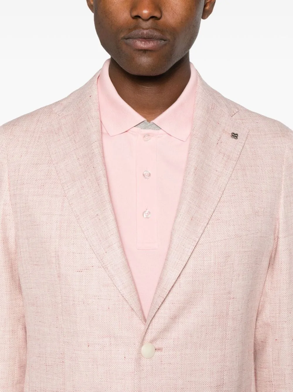 Tagliatore - Blazer boutonné pink à détail de broche