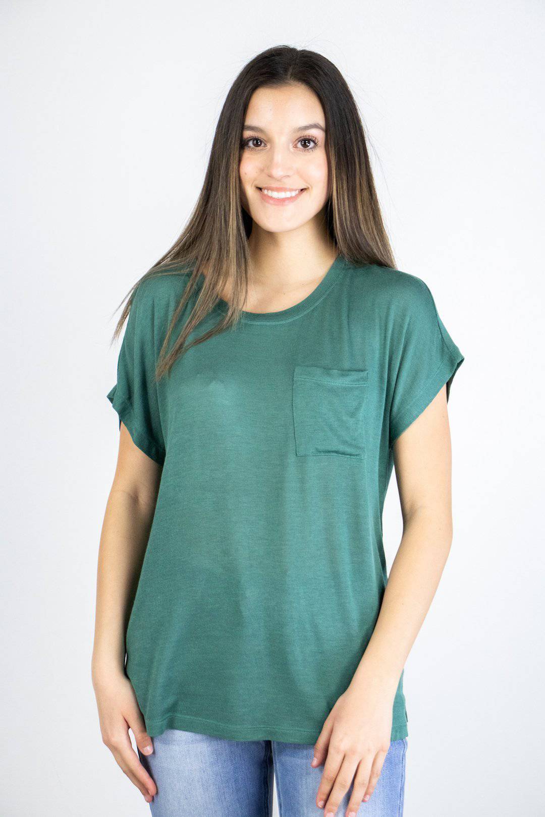 Teal Short Sleeve Pocket Tee