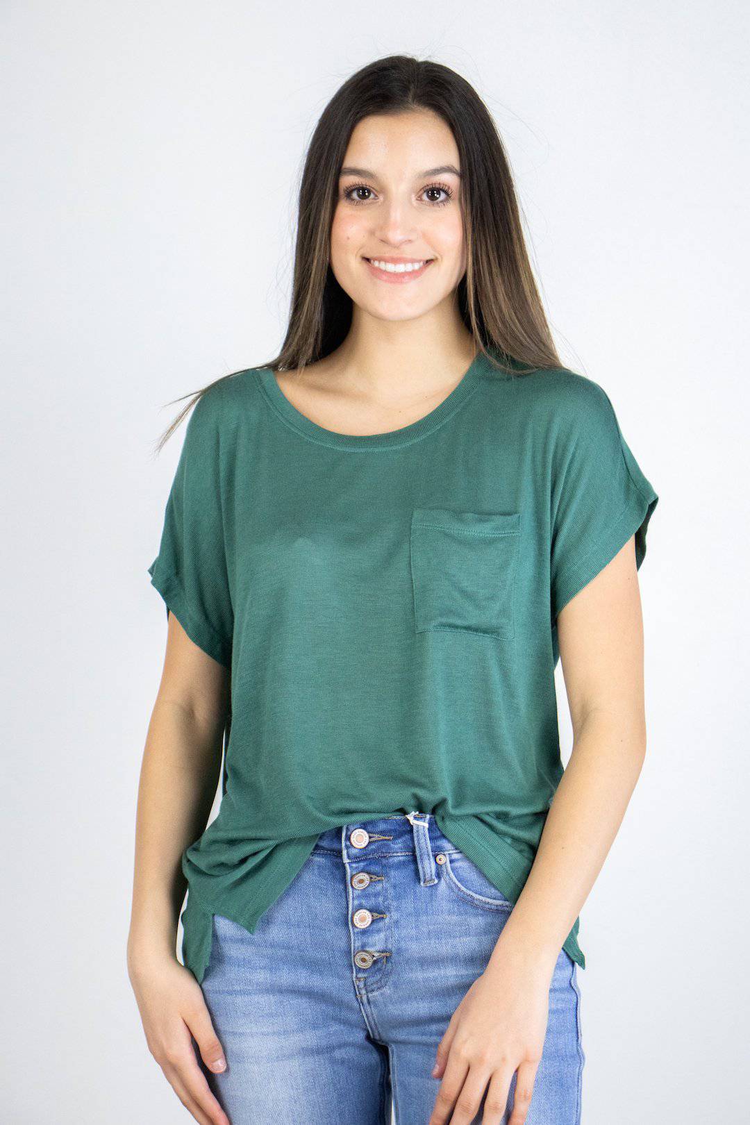 Teal Short Sleeve Pocket Tee