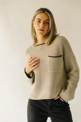 The Ashlyn Pocket Detail Sweater in Beige