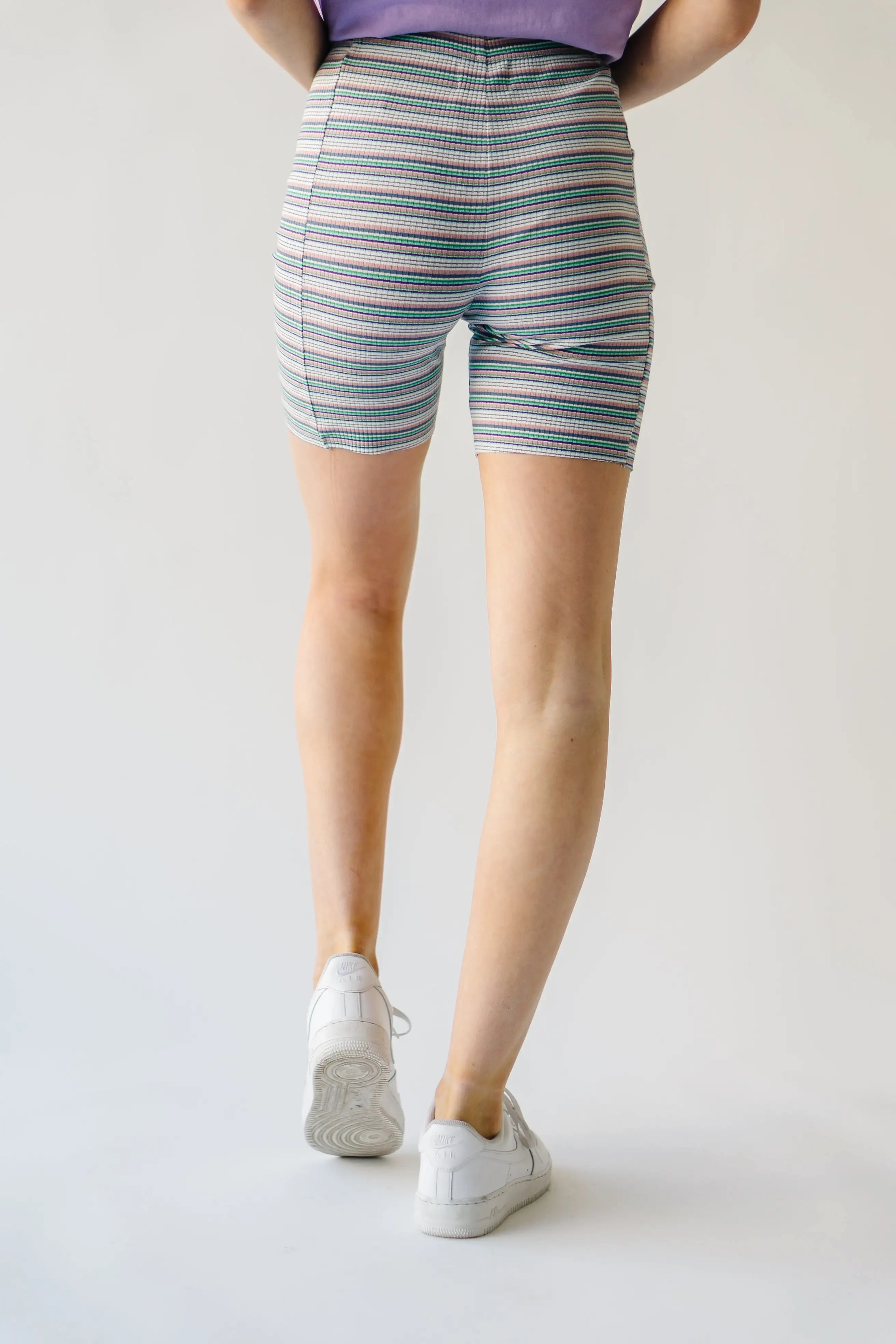 The Buford Striped Shorts in Purple