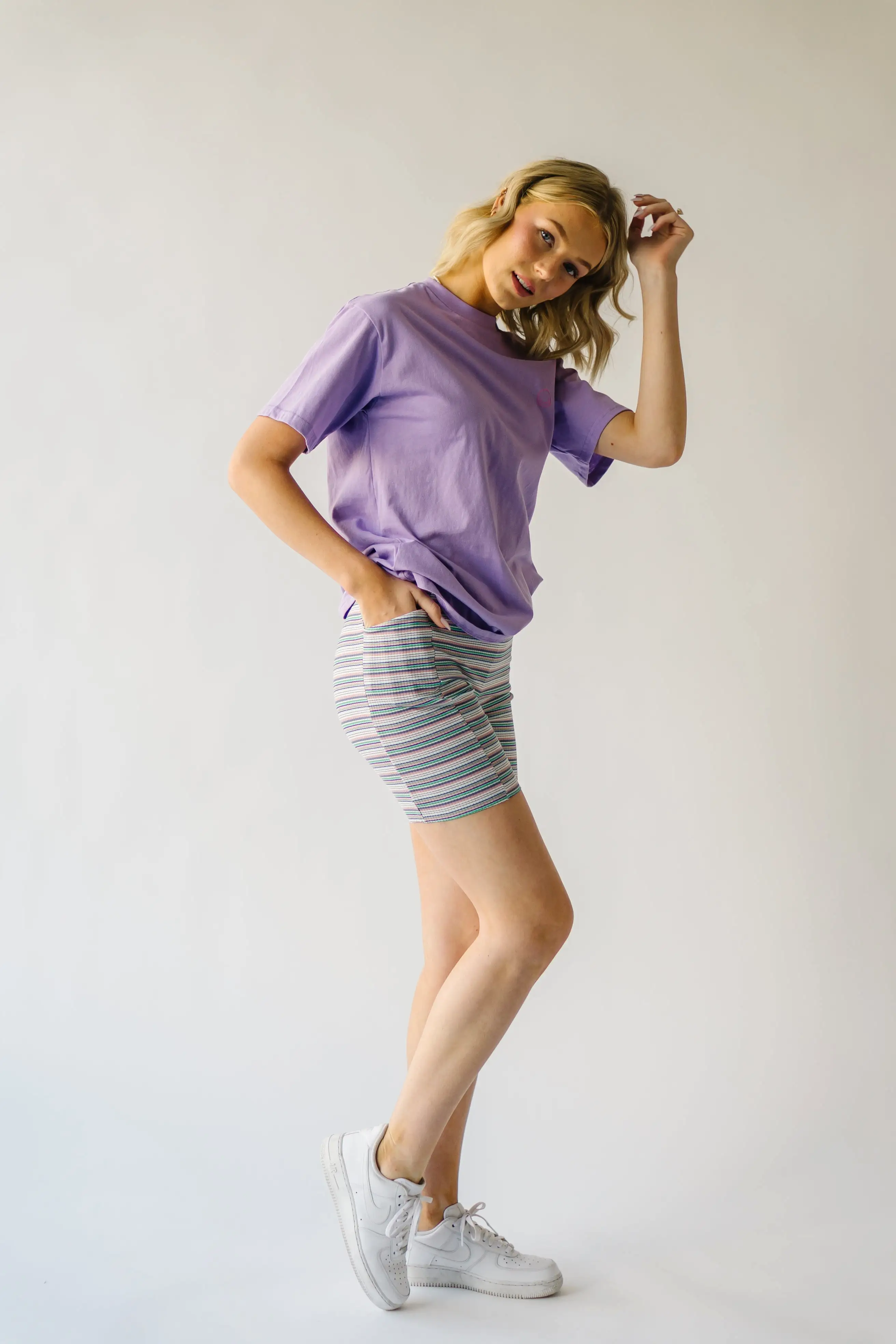 The Buford Striped Shorts in Purple