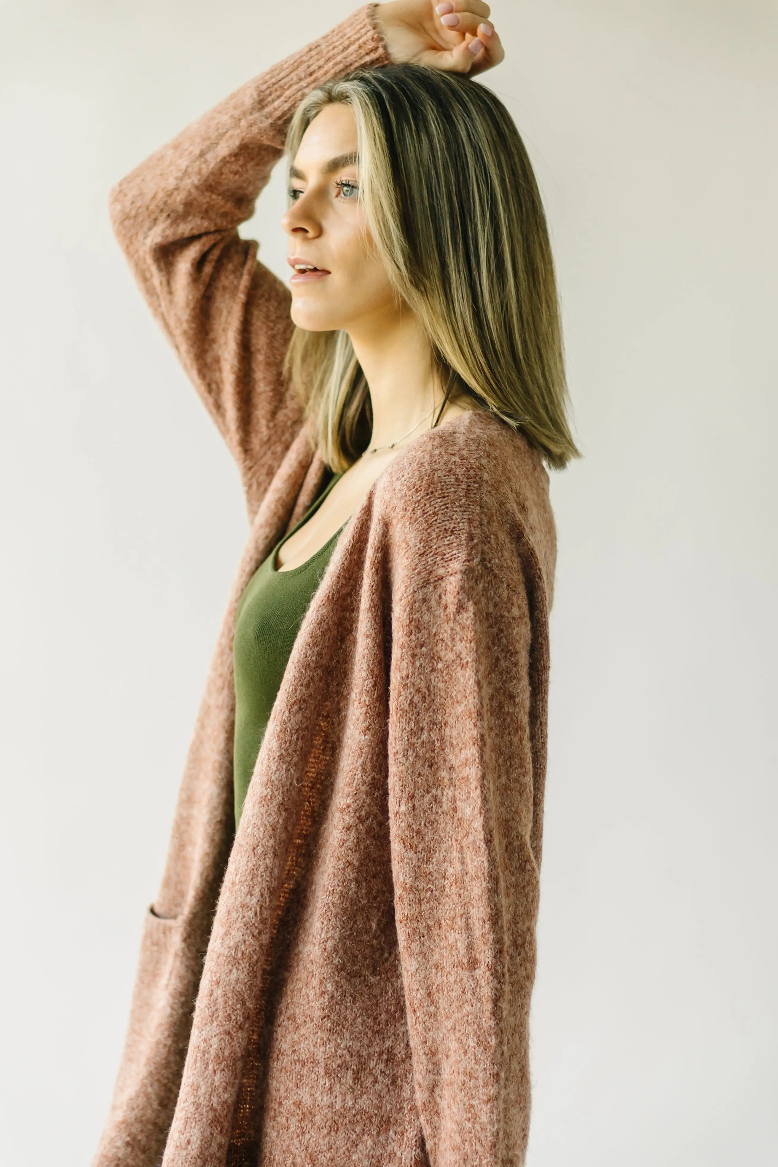 The Canby Pocket Detail Cardigan in Rust