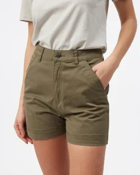 Twill High Waist Shorts                             Olive Night Green