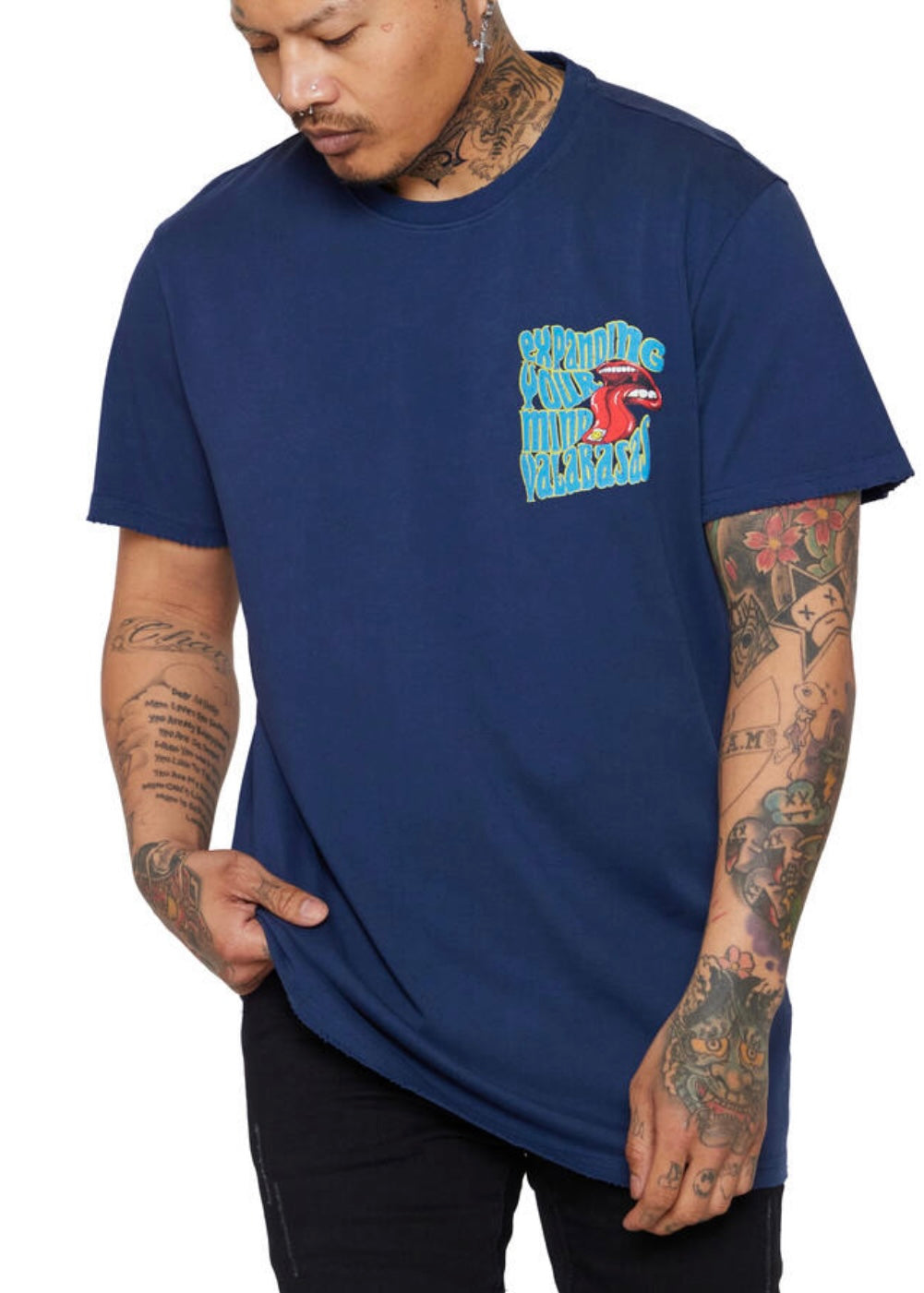 Valabasas “Mind Tabs” Navy Tee