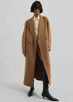 Veonce Oversized Wool Coat - Camel