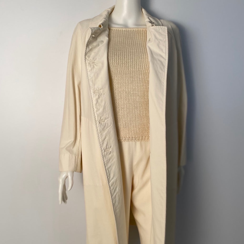 Vintage 00C Chanel Identification beige 2 piece sweater twinset FR 36 US 4