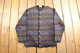 Vintage 1970s Warren Knit Cardigan Sweater / Pattern Knit / Vintage Cardigan / True Vintage / 70s Sweater / True Vintage Cardiga