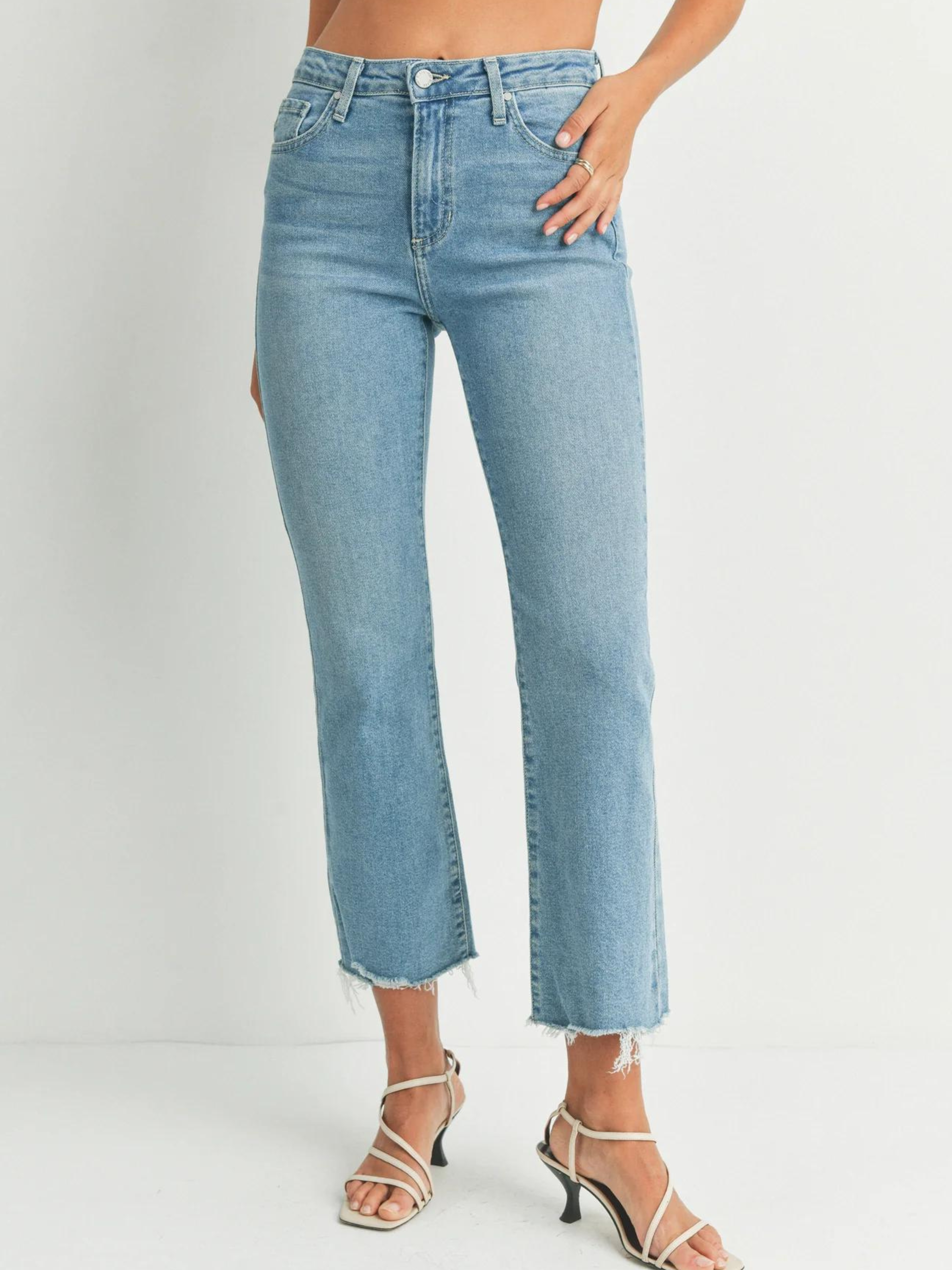 Vintage Crop Flare Light Denim