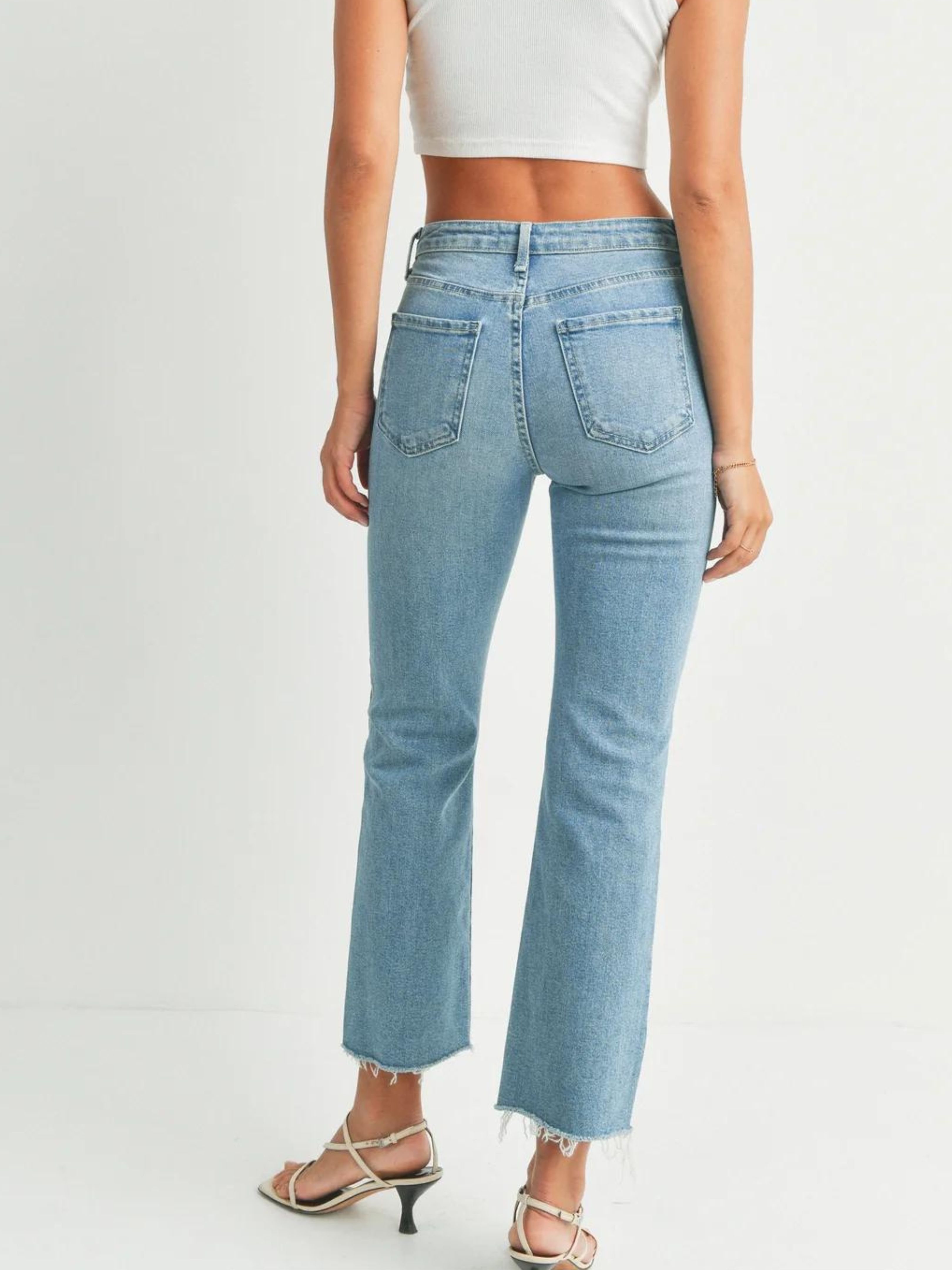 Vintage Crop Flare Light Denim