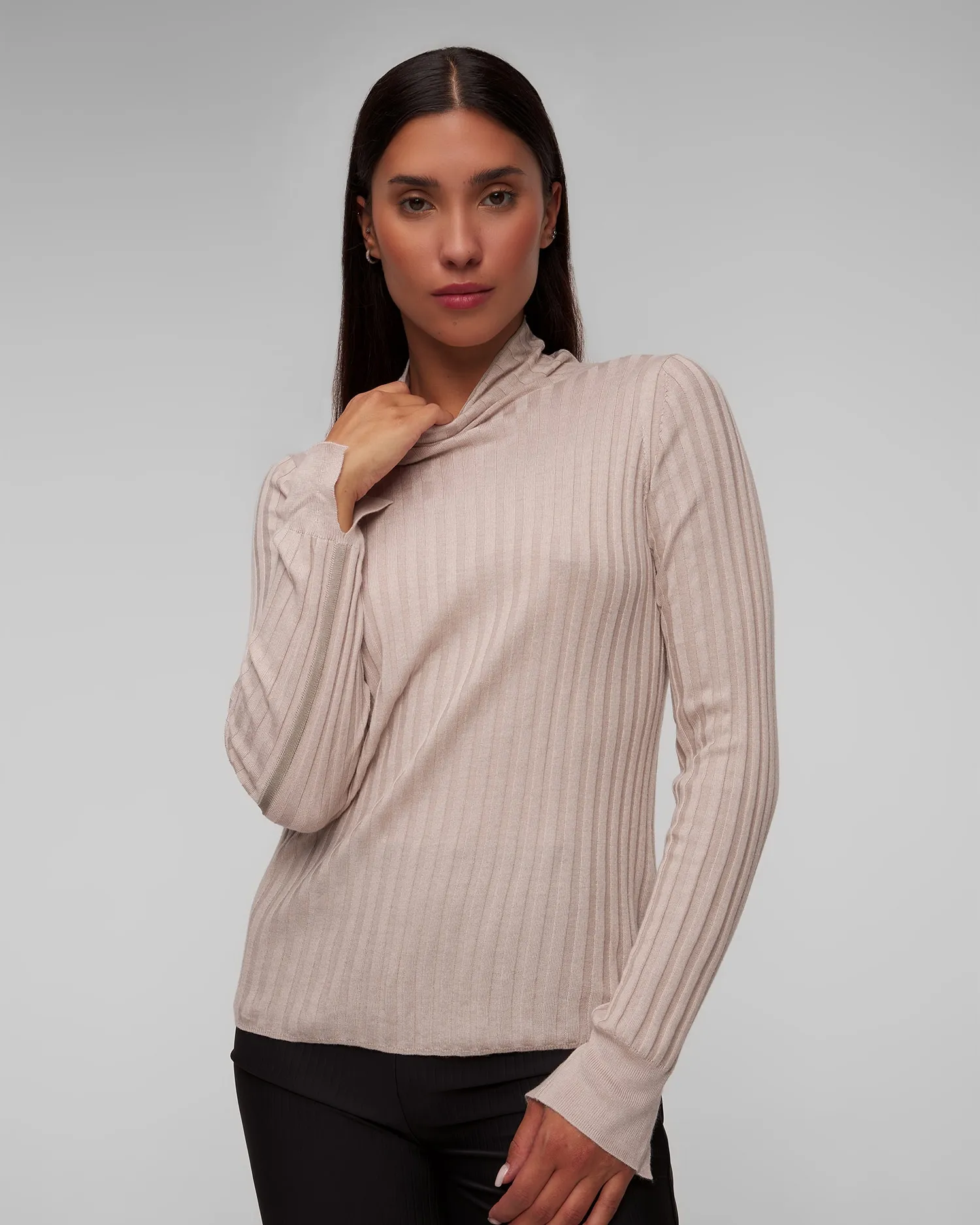 Women’s beige sweater with viscose Sportalm 1854508776-string