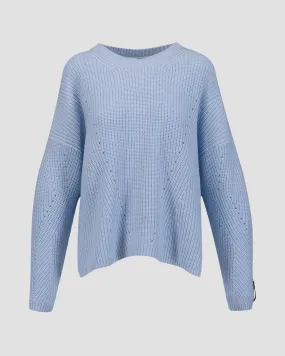 Women’s blue woolen sweater with cashmere Sportalm 1814512680-soft-sky