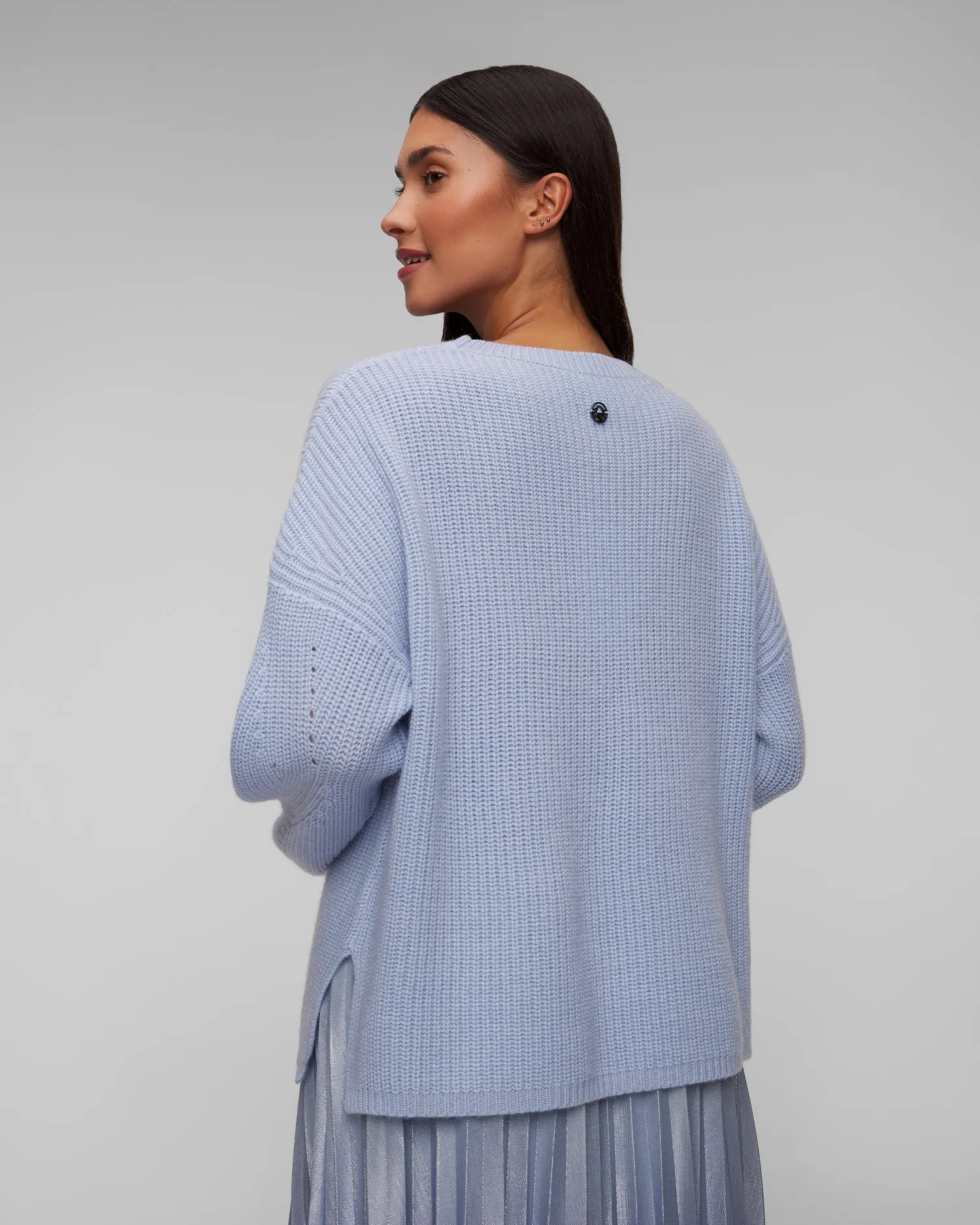 Women’s blue woolen sweater with cashmere Sportalm 1814512680-soft-sky