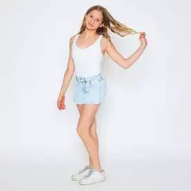 Youth Light Wash Denim Skort