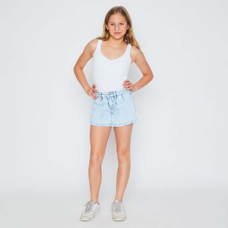 Youth Light Wash Denim Skort