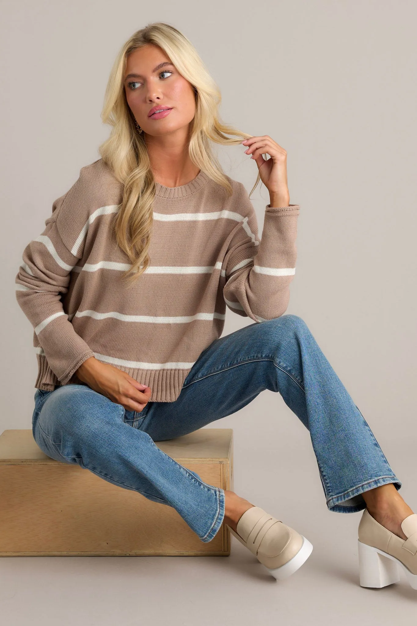 Z Supply Sienna Latte Stripe Sweater